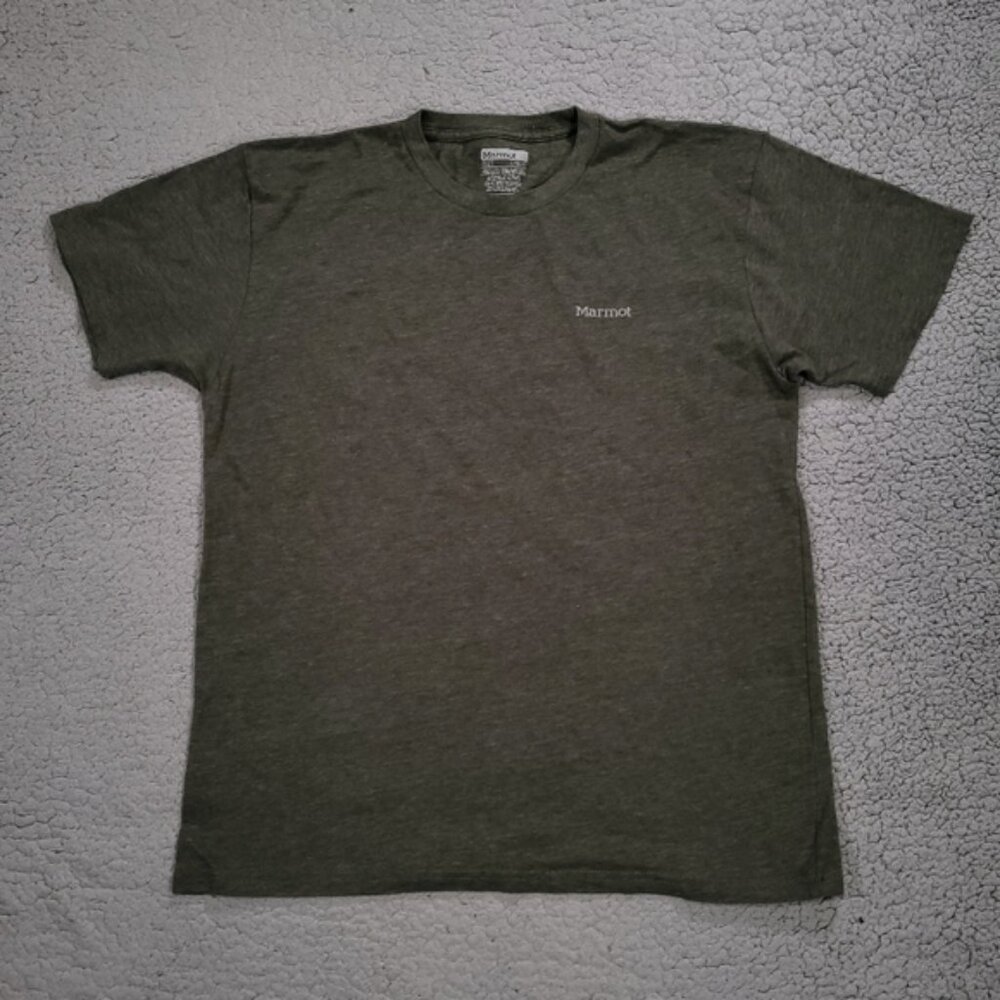 Marmot Shirt Mens Large L Green Outdoor Athletic Casual Hiking Crewneck